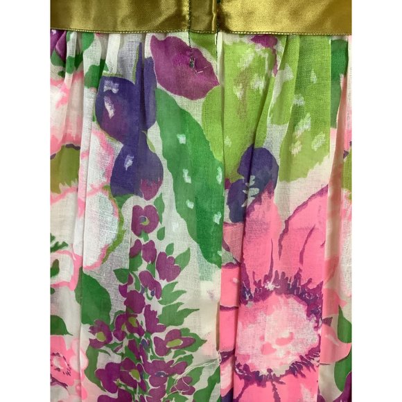 1970s Bridgerton Inspired Ivory and Floral Sleeveless Dress - Picture 16 of 16